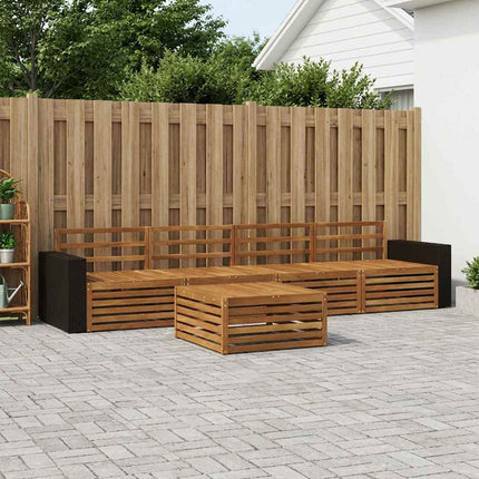 Utomhussoffset 5 pcs Naturlig Massivt Akaciaträ