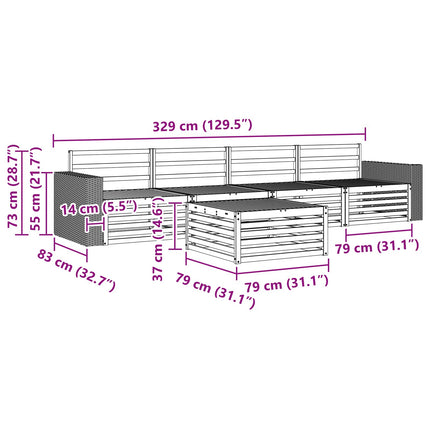 Utomhussoffset 5 pcs Naturlig Massivt Akaciaträ