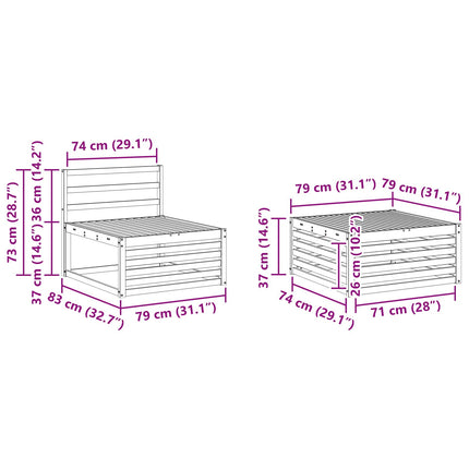 Utomhussoffset 5 pcs Naturlig Massivt Akaciaträ