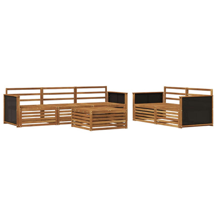 Utomhussoffset 6 pcs Naturlig Massivt Akaciaträ