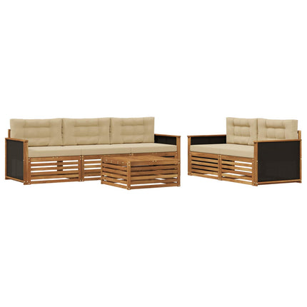 Utomhussoffset 6 pcs Naturlig och Beige