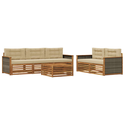 Utomhussoffset 6 st Naturlig och Beige