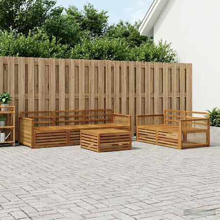 Utomhussoffset 6 pcs Naturlig Massivt Akaciaträ