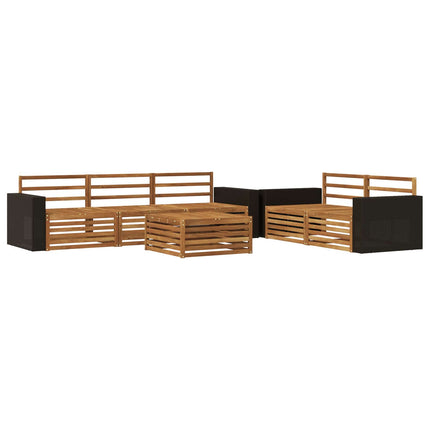Utomhussoffset 6 pcs Naturlig Massivt Akaciaträ