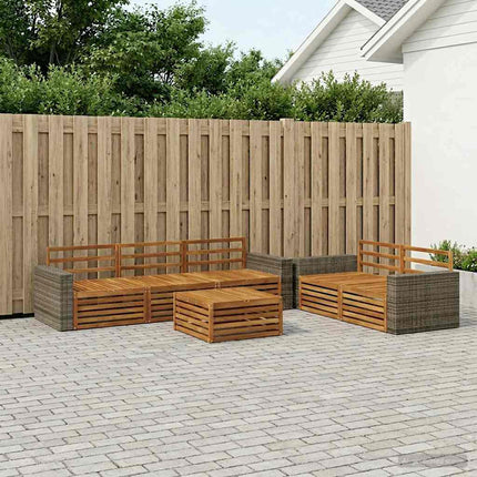 Utomhussoffset 6 pcs Naturlig Massivt Akaciaträ