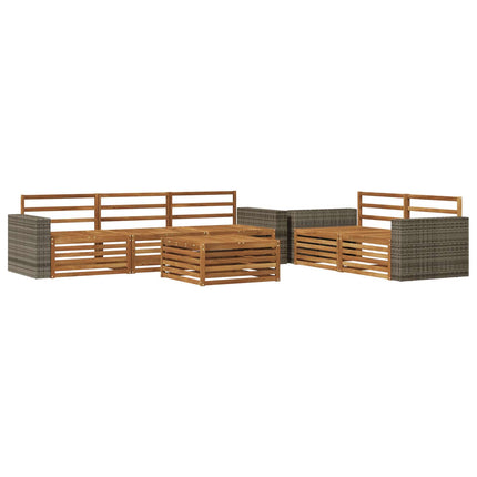 Utomhussoffset 6 pcs Naturlig Massivt Akaciaträ