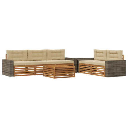 Utomhussoffset 6 pcs Naturlig och Beige