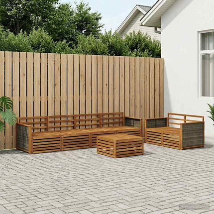 Utomhussoffset 7 pcs Naturlig Massivt Akaciaträ