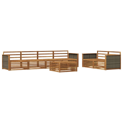 Utomhussoffset 7 pcs Naturlig Massivt Akaciaträ