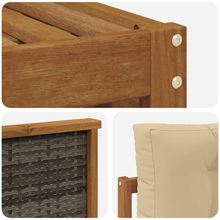 Utomhussoffset med kudde 7 pcs Naturlig och Beige