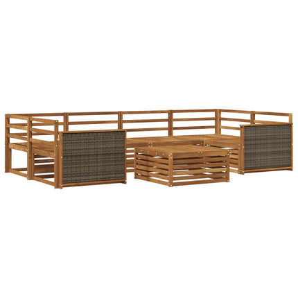 Utomhussoffset 7 pcs Naturlig Massivt Akaciaträ