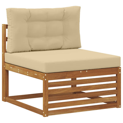 Utomhussoffset med kudde 7 pcs Naturlig och Beige