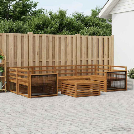 Utomhussoffset 7 pcs Naturlig Massivt Akaciaträ