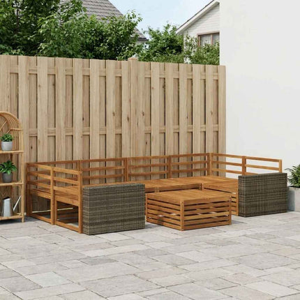 Utomhussoffset 7 pcs Naturlig Massivt Akaciaträ