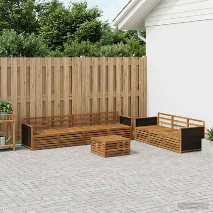 Utomhussoffset 8 pcs Naturlig 79 x 79 x 37 cm Massivt Akaciaträ