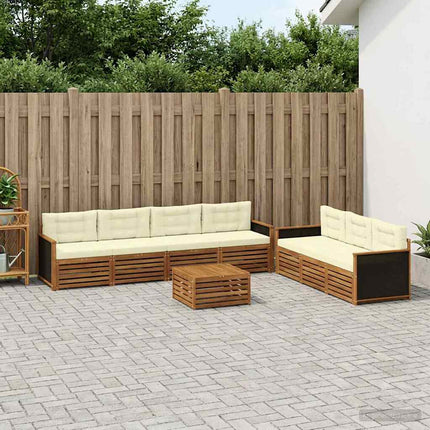 Utomhussoffset 8 pcs Naturlig och Grädde 79 x 79 x 37 cm