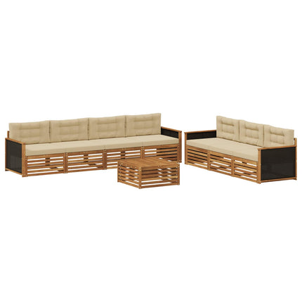 Utomhussoffset 8 st Naturlig och Beige Polyester