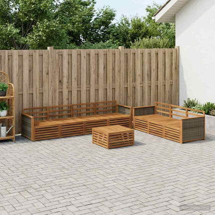 Utomhussoffset 8 pcs Naturlig Massivt Akaciaträ