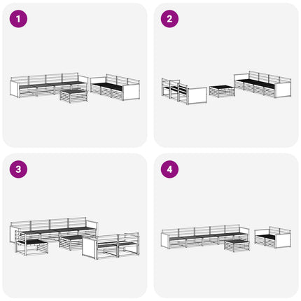 Utomhussoffset 8 pcs Naturlig Massivt Akaciaträ
