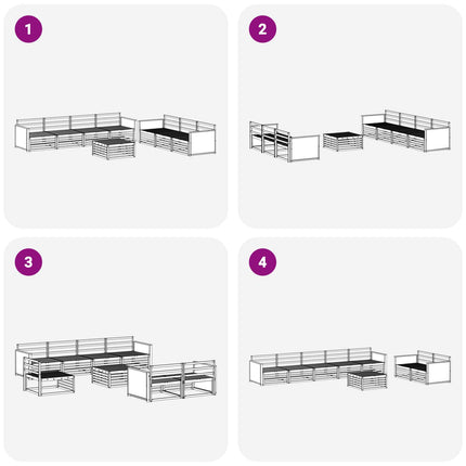 Utomhussoffset 8 pcs Naturlig Massivt Akaciaträ
