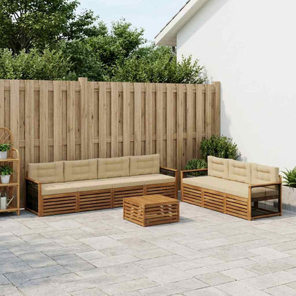 Utomhussoffset med kudde 8 pcs Naturlig och Beige