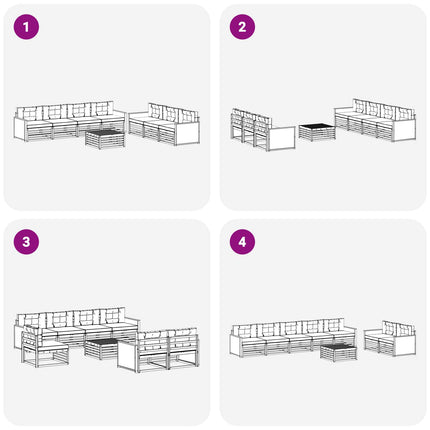 Utomhussoffset med kudde 8 pcs Naturlig och Beige