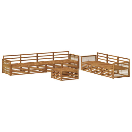 Utomhussoffset 8 pcs Naturlig Massivt Akaciaträ