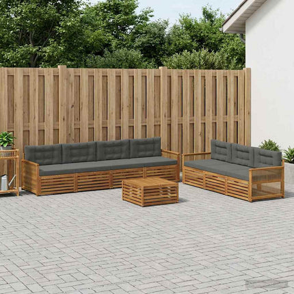Utomhussoffset med kudde 8 pcs Naturlig och Antracit