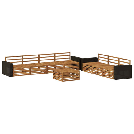 Utomhussoffset 8 pcs Naturlig 79 x 79 x 37 cm Massivt Akaciaträ