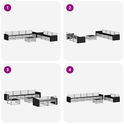 Utomhussoffset 8 pcs Naturlig 79 x 79 x 37 cm Massivt Akaciaträ