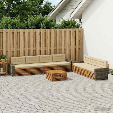 Utomhussoffset 8 pcs Naturlig och Beige 79 x 79 x 37 cm