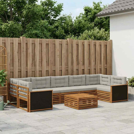 Utomhussoffset 8 pcs Naturlig och ljusgrå
