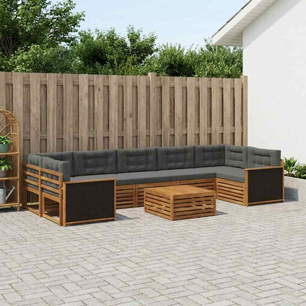 Utomhussoffset 8 pcs Naturlig och Antracit