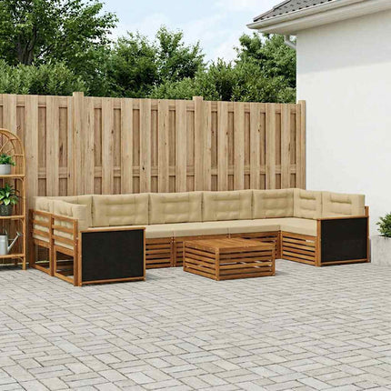 Utomhussoffset 8 pcs Naturlig och Beige