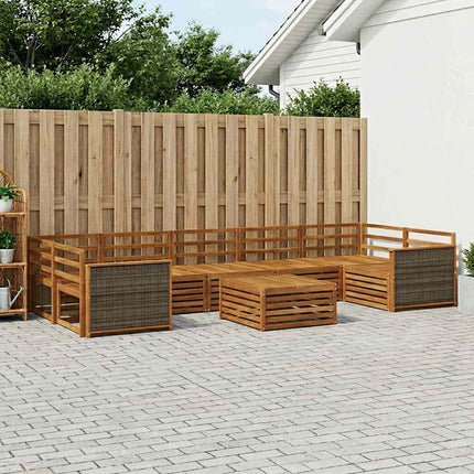 Utomhussoffset 8 pcs Naturlig Massivt Akaciaträ