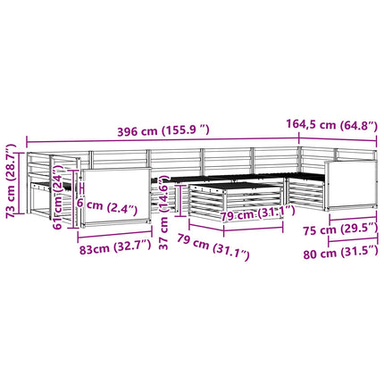 Utomhussoffset 8 pcs Naturlig Massivt Akaciaträ