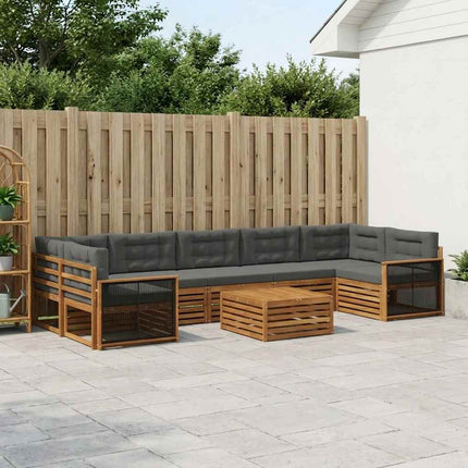 Utomhussoffset med kudde 8 pcs Naturlig och Antracit