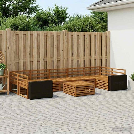 Utomhussoffset 8 pcs Naturlig Massivt Akaciaträ