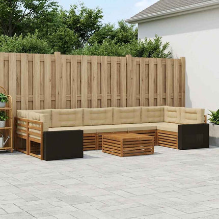 Utomhussoffset 8 pcs Naturlig och Beige