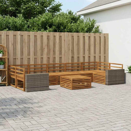 Utomhussoffset 8 pcs Naturlig Massivt Akaciaträ