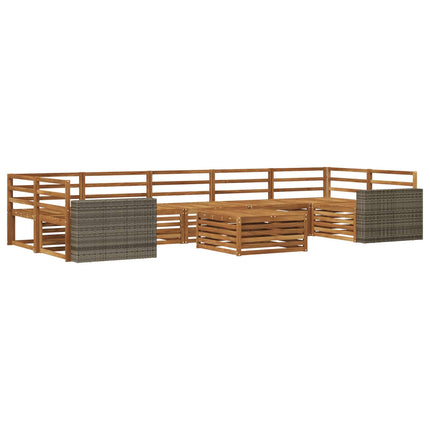 Utomhussoffset 8 pcs Naturlig Massivt Akaciaträ