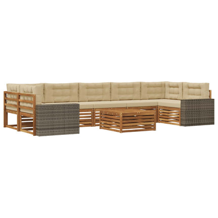 Utomhussoffset 8 pcs Naturlig och Beige