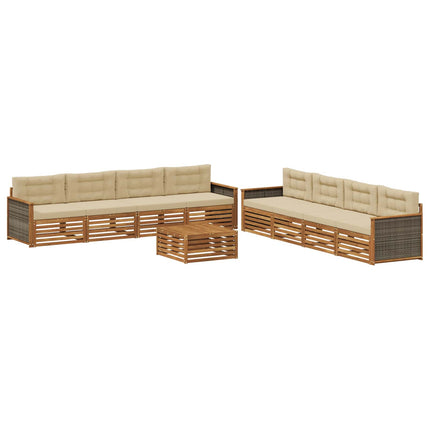 Utomhussoffset 9 st Naturlig och Beige