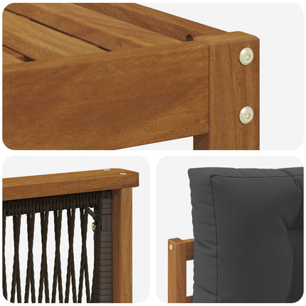 Utomhussoffset med kudde 9 pcs Naturlig och Antracit