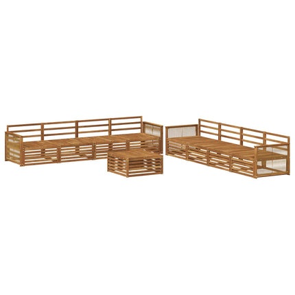Utomhussoffset 9 pcs Naturlig Massivt Akaciaträ