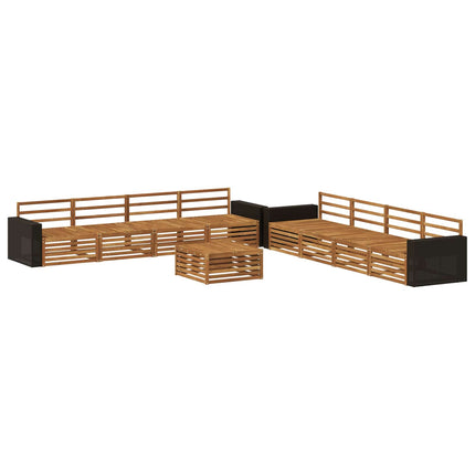 Utomhussoffset 9 pcs Naturlig Massivt akaciaträ