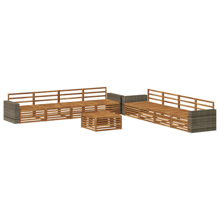 Utomhussoffset 9 pcs Naturlig Massivt akaciaträ