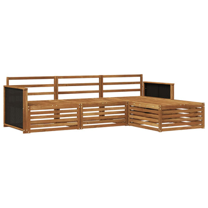 Utomhussoffset 4 pcs Naturlig Massivt Akaciaträ