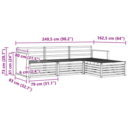 Utomhussoffset 4 pcs Naturlig Massivt Akaciaträ