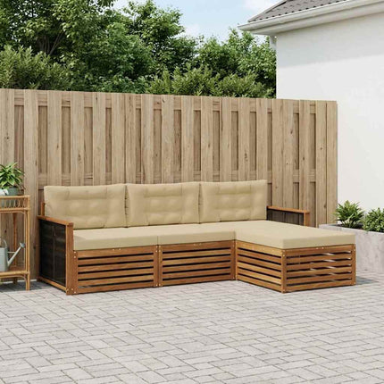 Utomhussoffset med kudde Naturlig och Beige 249 x 162,5 x 73 cm